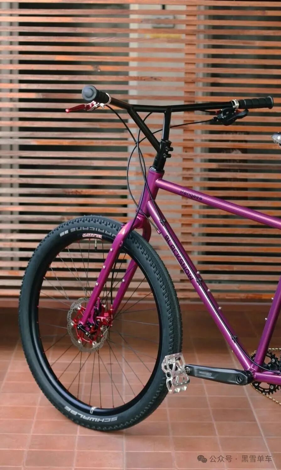 Rider on Pangaea bike in urban setting